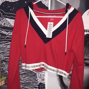 Tommy Hilfiger Red Crop Hoodie